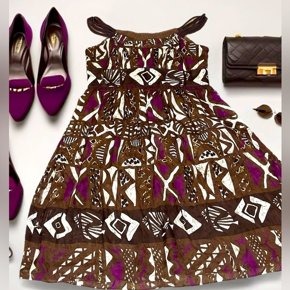 Jones New York Geometric Print Dress, Vibrant Tribal Pattern, Size 14-Bold Style - Picture 2 of 15